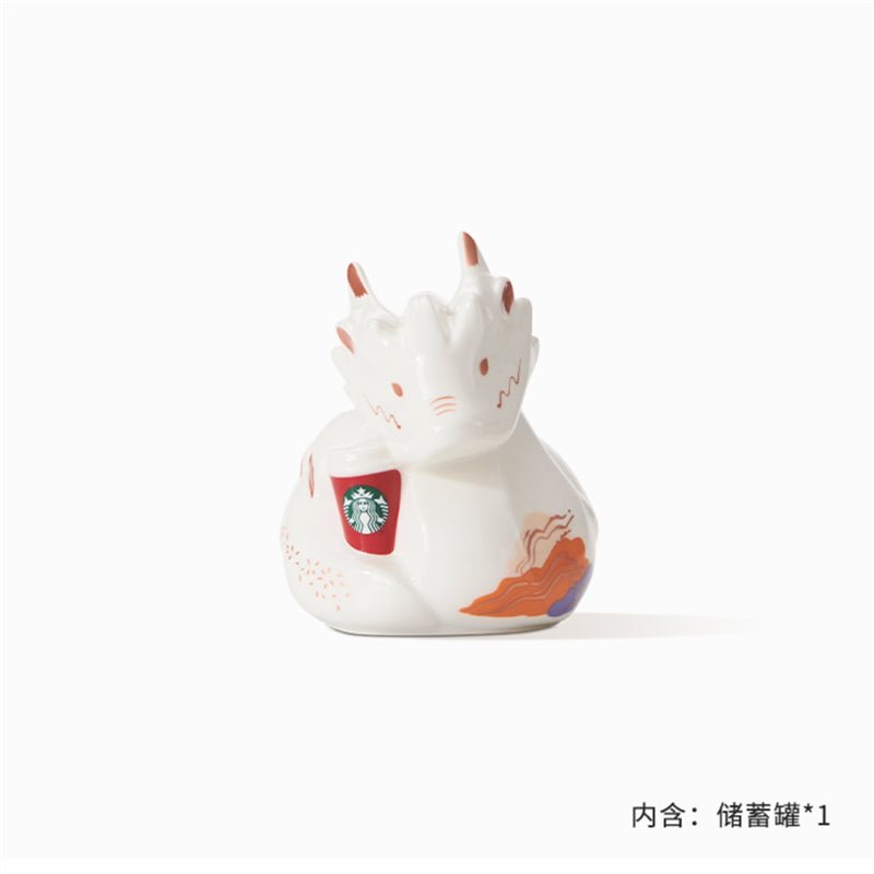 Lunar New Year Starbucks 2024 Chinese Year Of Dragon White Piggy Bank - Lynn StarbucksCup