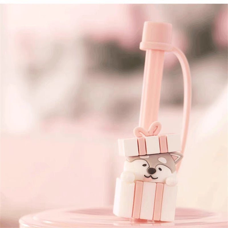 Starbucks Gradual Pink Cute Husky SS Embossed Diamond Square Straw Cup 19oz/570ml - Lynn StarbucksCup