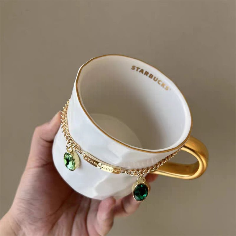 Starbucks 2023 China Coffee Treasure 340ml Mug with Radiant Gemstone Bracelet Ornament - Lynn StarbucksCup