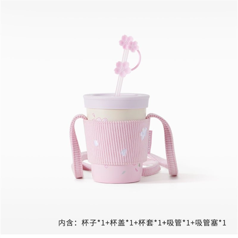 2024 China Starbucks Spring Pink Sakura 12oz SS Straw Cup With Cup Sleeve - Lynn StarbucksCup