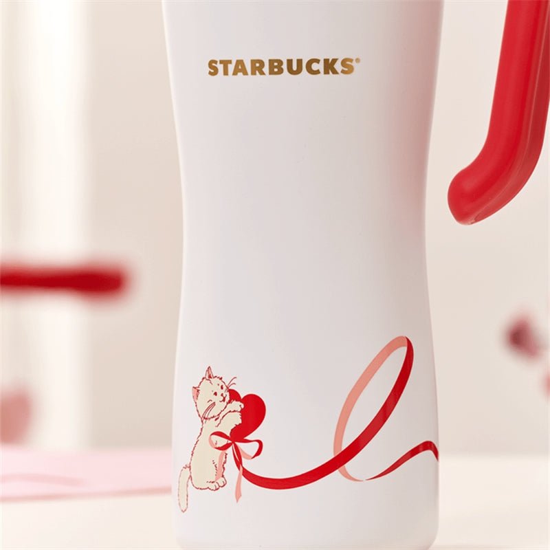 Starbucks 2024 China Valentine'Day Bowknot Style SS Double Drink 37oz Straw Cup - Lynn StarbucksCup