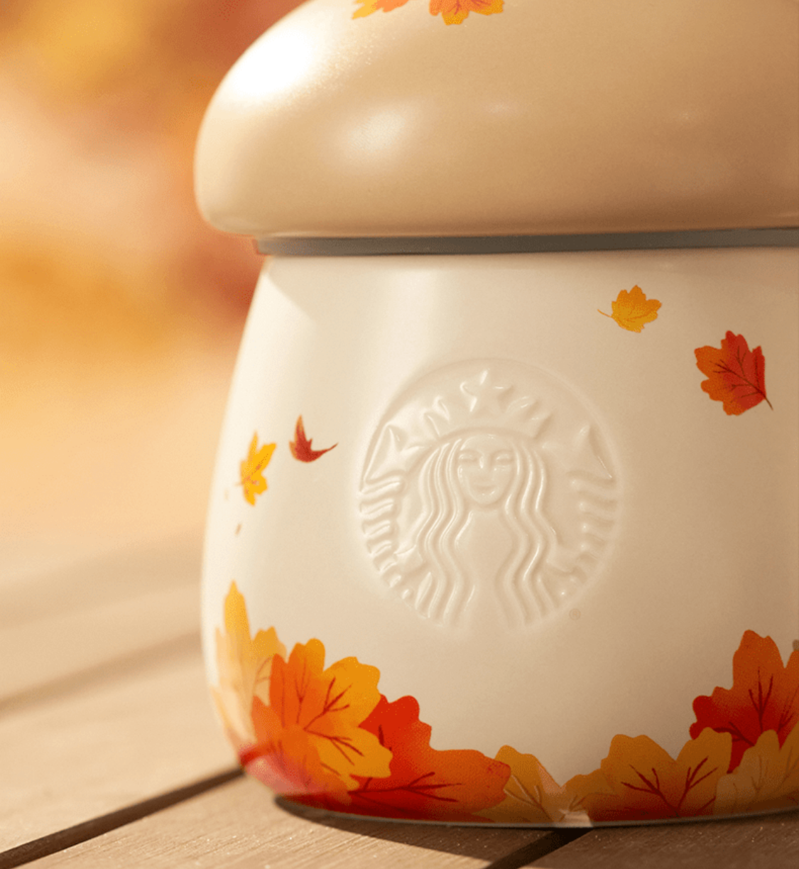 Starbucks 2024 Autumn Bear 14oz Ceramic Mug With Lid