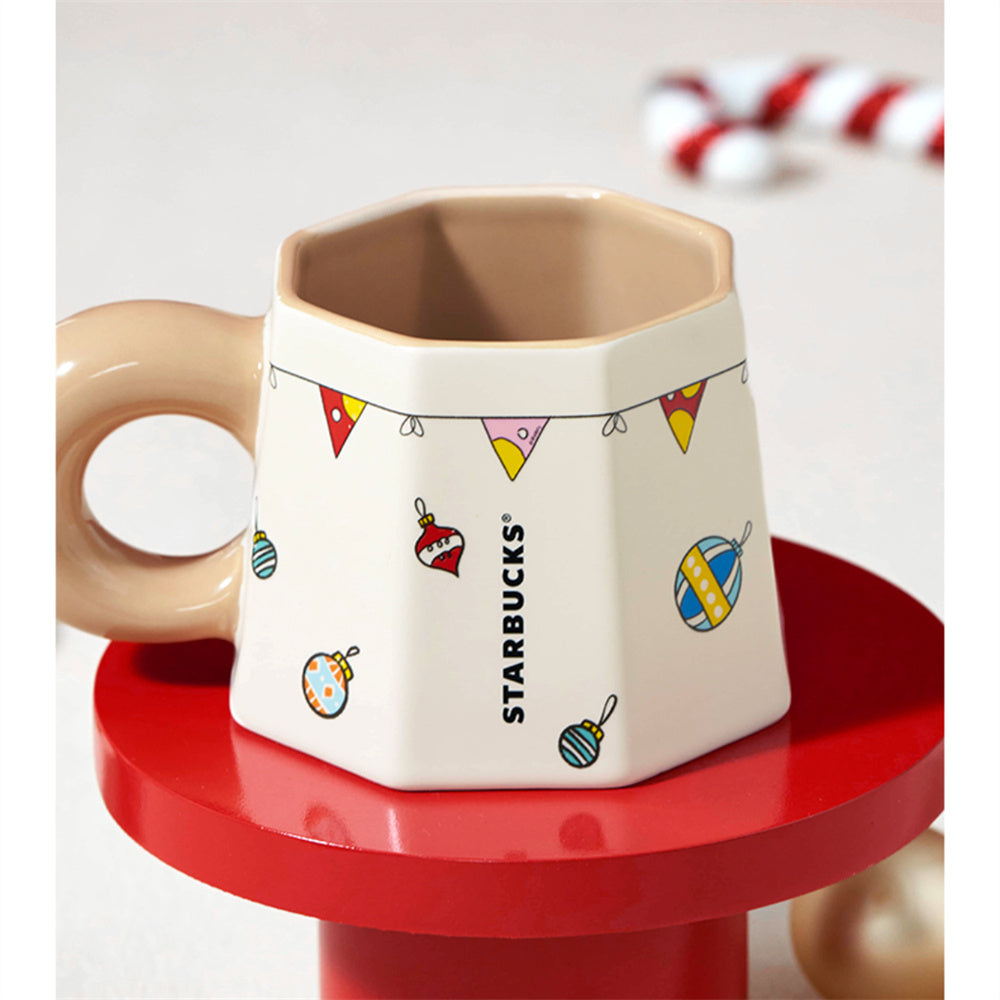 Starbucks 2024 China Xmas Cute Pet 325ml Donut Handle Mug with Lid