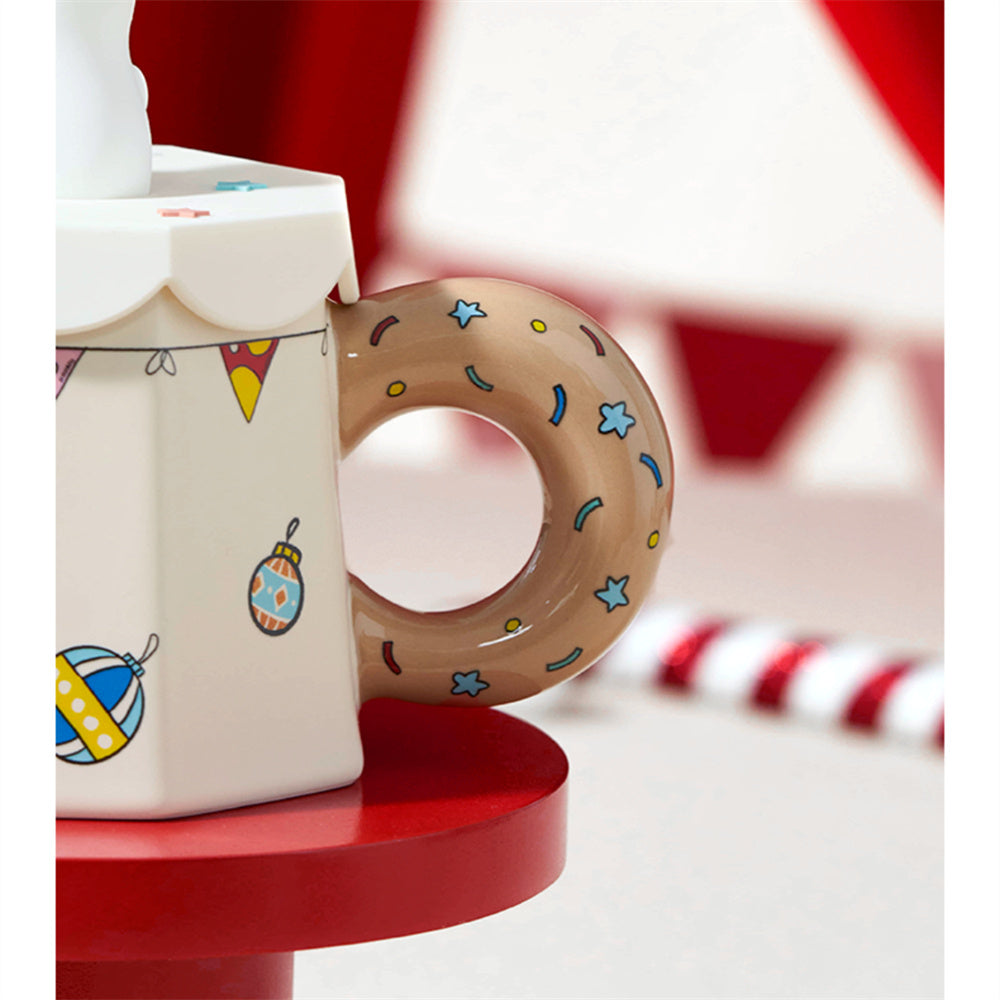 Starbucks 2024 China Xmas Cute Pet 325ml Donut Handle Mug with Lid