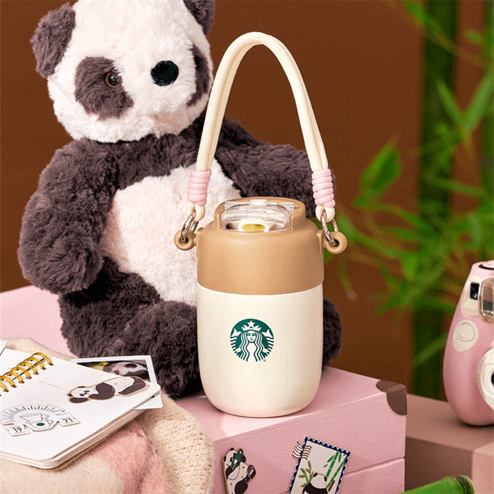 Starbucks China 2024 Travel Panda Series 12oz SS Straw Tumbler With Belt