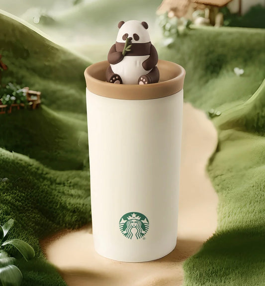 Starbucks China Panda with Bamboo 370ml Stainless Steel Cup