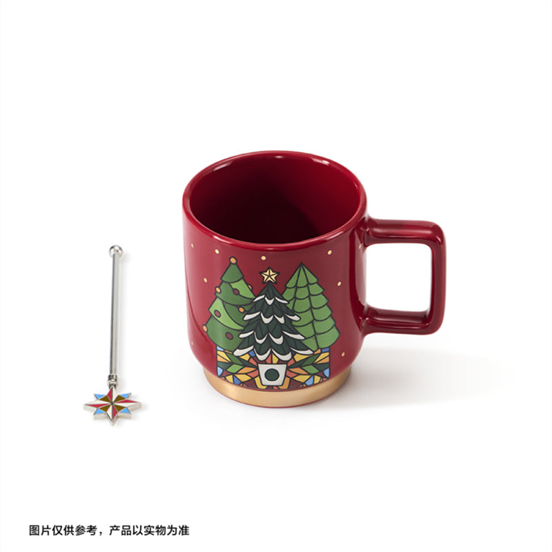 Starbucks Christmas 2024 China Colorful Kaleidoscope Tree 12oz Mug with Stick