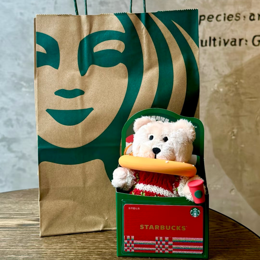 starbucks mini office worker donut sweater plush bear 