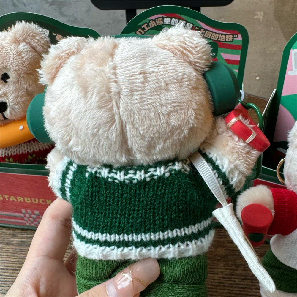 starbucks mini office worker Green Headphones plush bear