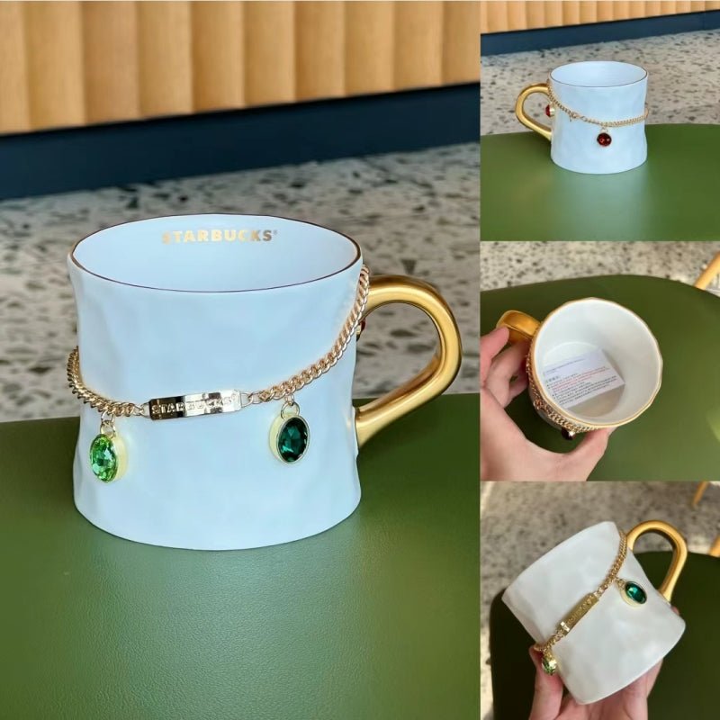 Starbucks 2023 China Coffee Treasure 340ml Mug with Radiant Gemstone Bracelet Ornament - Lynn StarbucksCup