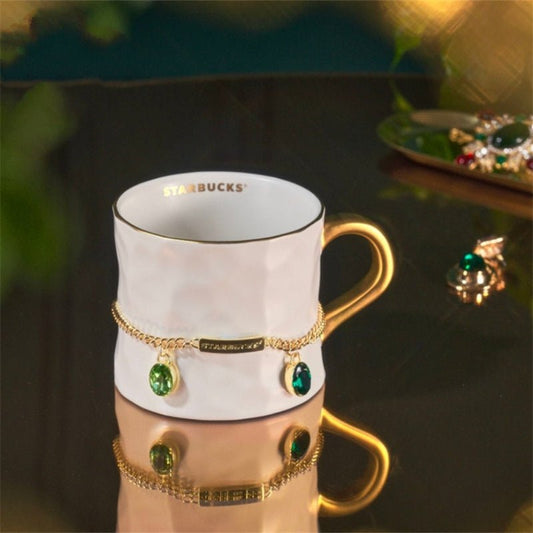 Starbucks 2023 China Coffee Treasure 340ml Mug with Radiant Gemstone Bracelet Ornament - Lynn StarbucksCup