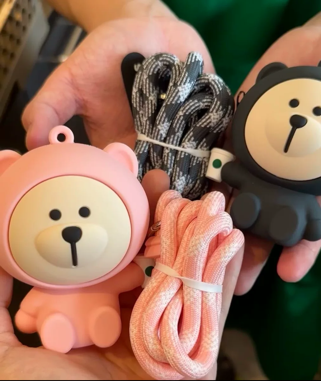 2024 China Starbucks Cute Silicon Bear Phone Lanyard Keychain Earphone Bag