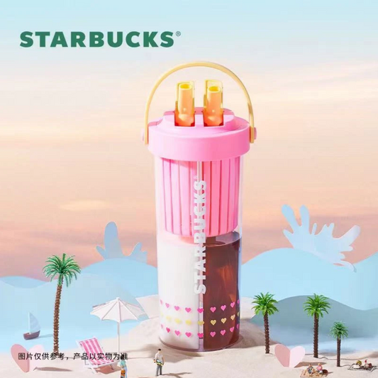 Starbucks 2024 China Colorful Summer Double Drinking Mouth 26oz Plastic Tumbler