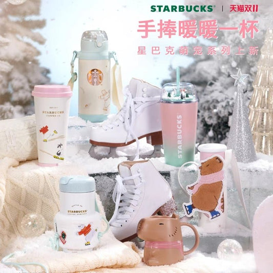 China Starbucks 2023 Xmas Capybara Cups Thermos Mug Straw Cup - Lynn StarbucksCup