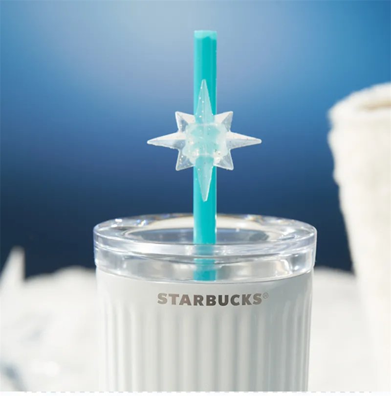 Starbucks Aurora Blue White Gradient Stainless Steel Straw Cup+Sleeve 473ml China 2023 - Lynn StarbucksCup