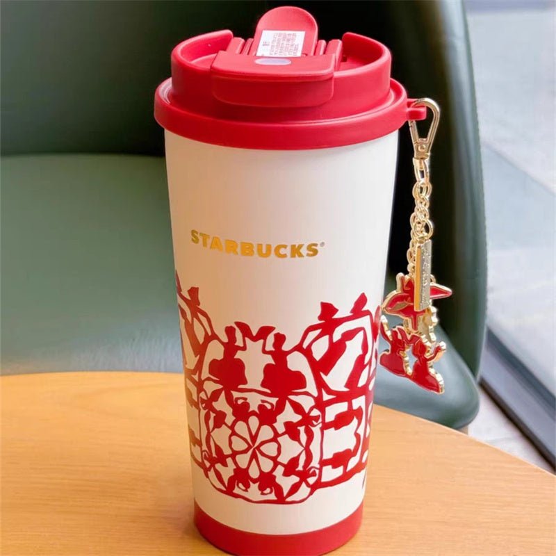 Starbucks 2023 China Christmas Series Paper-Cut White 16oz Stainless Cup - Lynn StarbucksCup