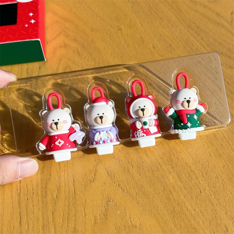 2023 China Starbucks Winter Series Christmas Cute Bearista Stopper Set - Lynn StarbucksCup