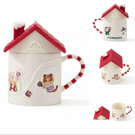 Starbucks 2024 China Christmas Cute Winter House 14oz Mug