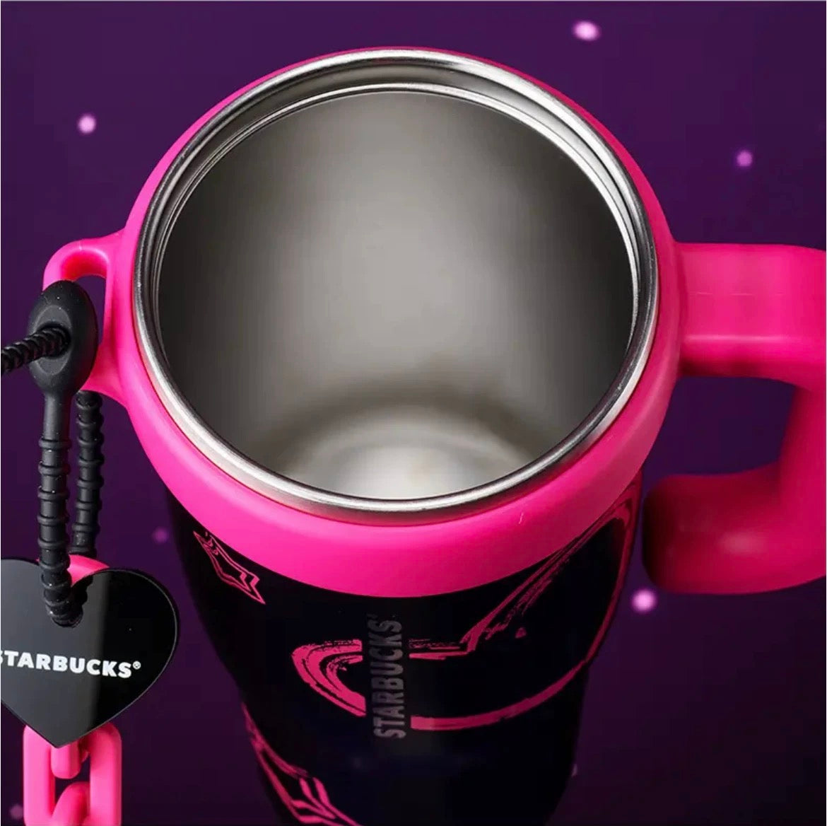 Starbucks China 2024 Colorful Summer Black Pink Stainless Steel Cup 1280ml 45oz