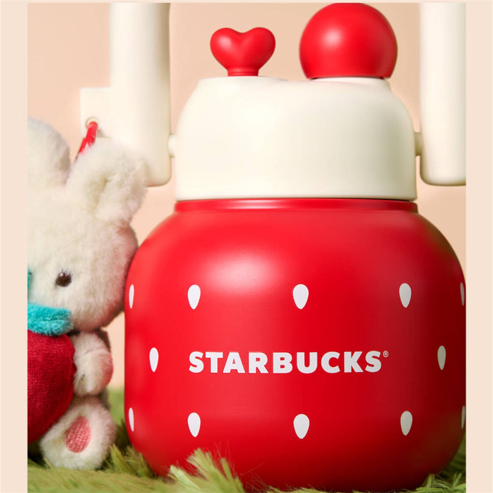 Starbucks China Strawberry Rabbit 650ml SS Double Mouthed Cup with Ornament