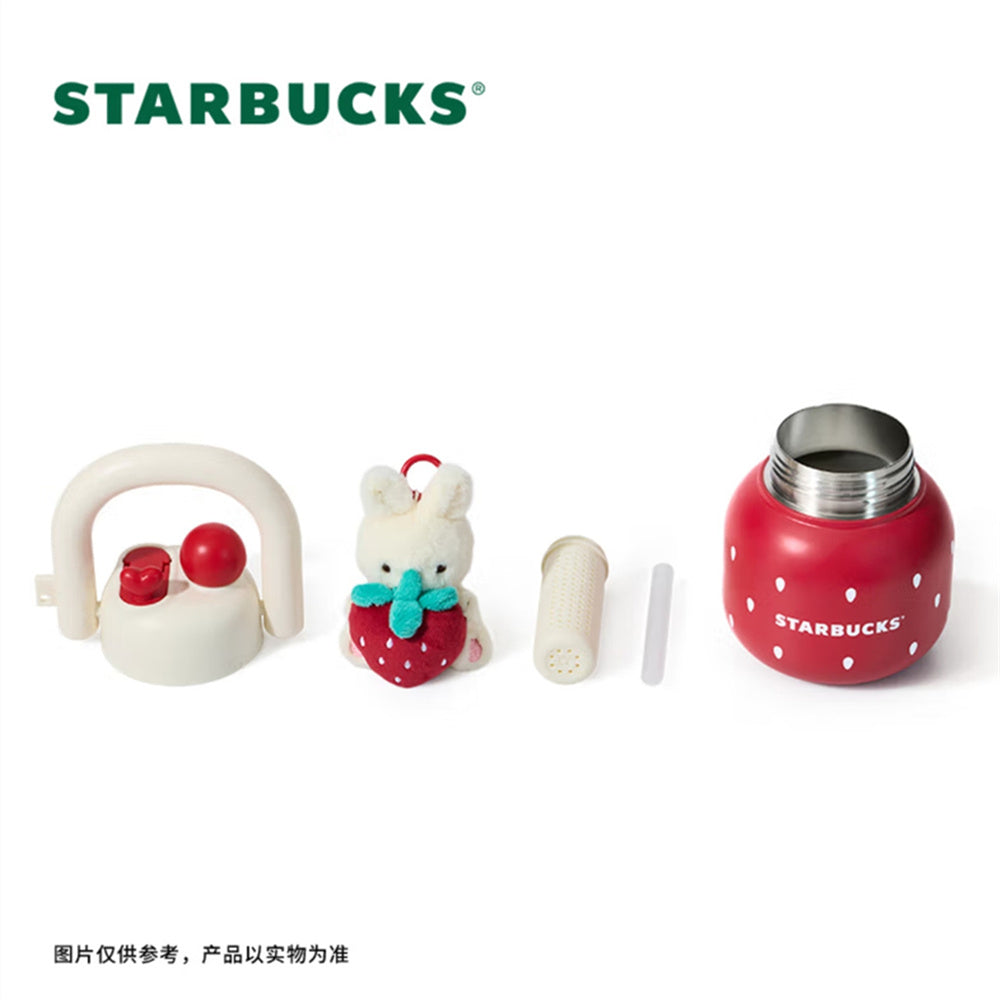 Starbucks China Strawberry Rabbit 650ml SS Double Mouthed Cup with Ornament